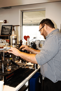 Steve making coffee